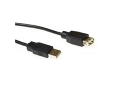 Intronics USB 2.0 extension cable USB A male - USB A female zwartUSB 2.0 extension cable USB A male - USB A female zwart