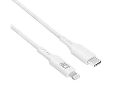 ACT USB-C Lightning cable for Apple 1m - Wit