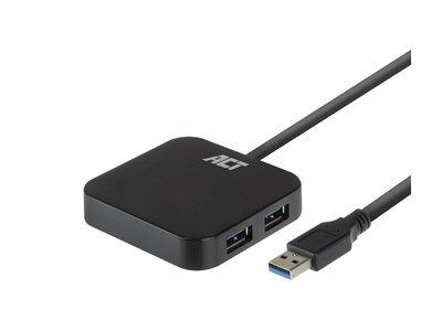ACT 4 ports USB-A hub - Black